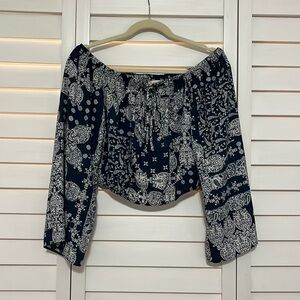 Altar’d State Off the Shoulder Flowy Patterned Top